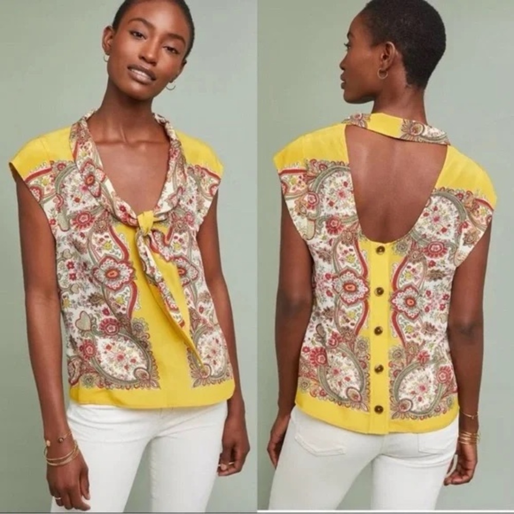 NWT $140 Maeve Anthropologie 100% Silk Blouse Sz 8